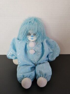 Vintage Q-TEE 8" Blue Clown Doll Sand-Filled